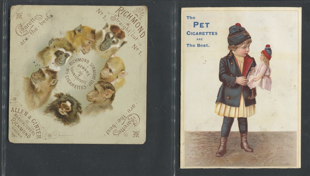 Pair of Allen & Ginter 1800's Trade Cards