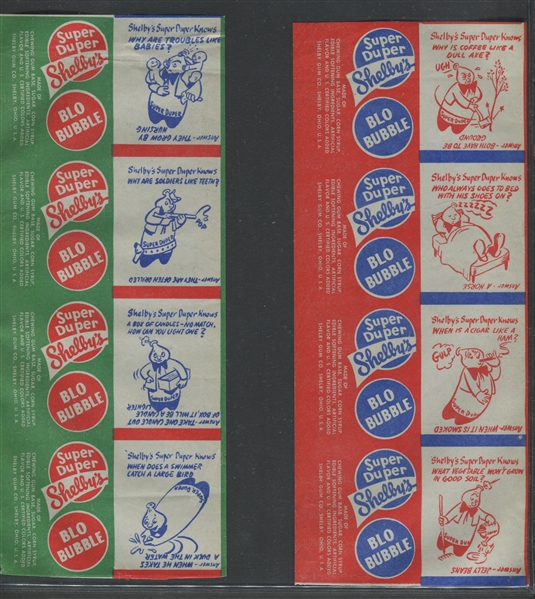 R802 Shelby Gum Company Super Duper Knows Lot of (16) Uncut Wrappers on Sheets of Four