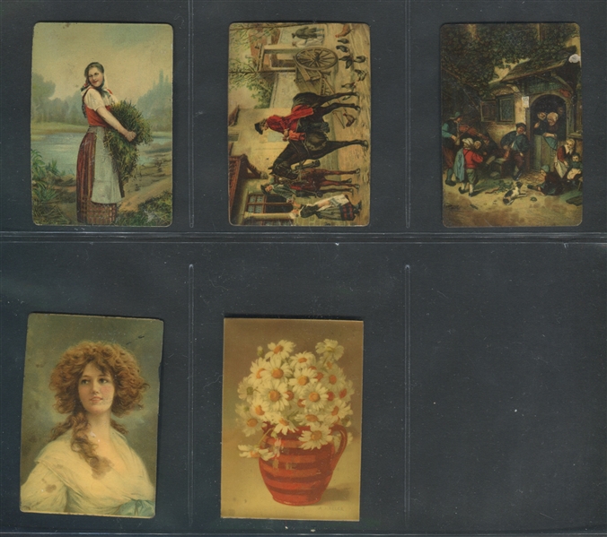 T304/PX108 Zubelda Paintings on Convex Tin Lot of (5) 