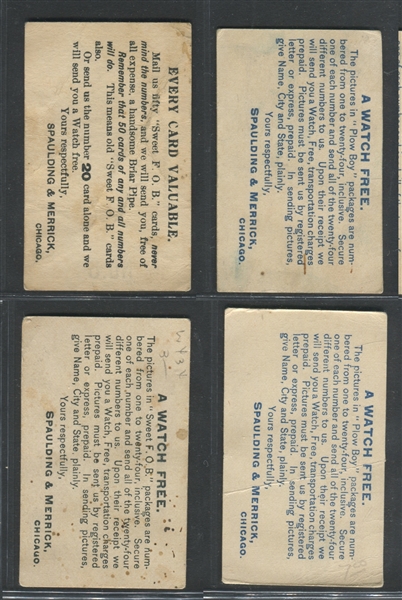 N385 Spaulding & Merrick Animals BLACK Lot of (4) Cards
