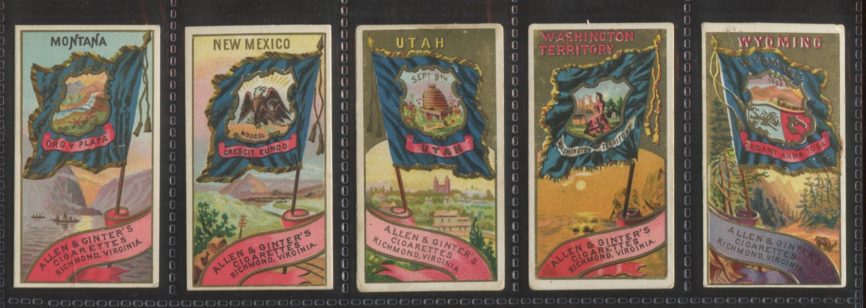 N11 Allen & Ginter Flags of the States and Territories Near Set (45/48) Cards
