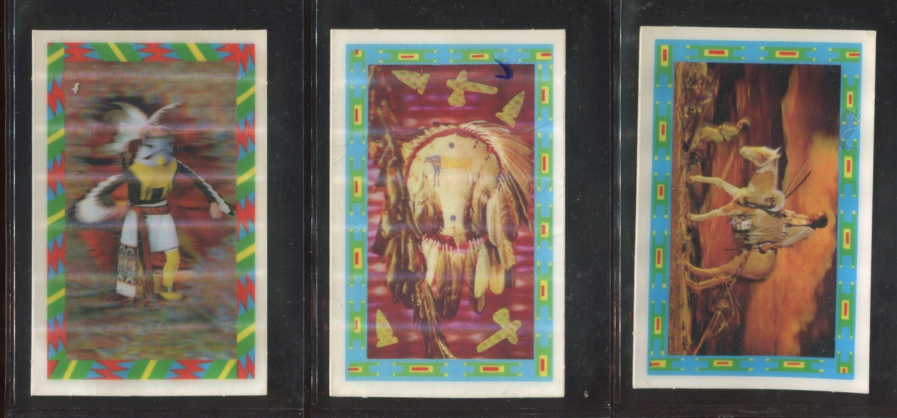 1971 Kellogg's 3D Indian Lot of (3) Cards