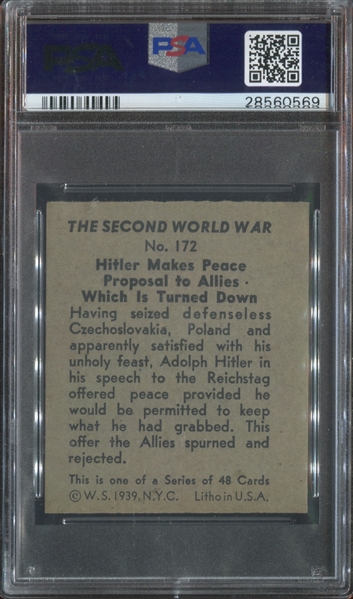 R126 Second World War #172 Hitler Makes Peace PSA5 EX
