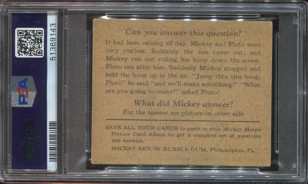 R89 Gum Inc Mickey Mouse (Type 1) #1 Let's Make Hoop-EE! PSA1.5