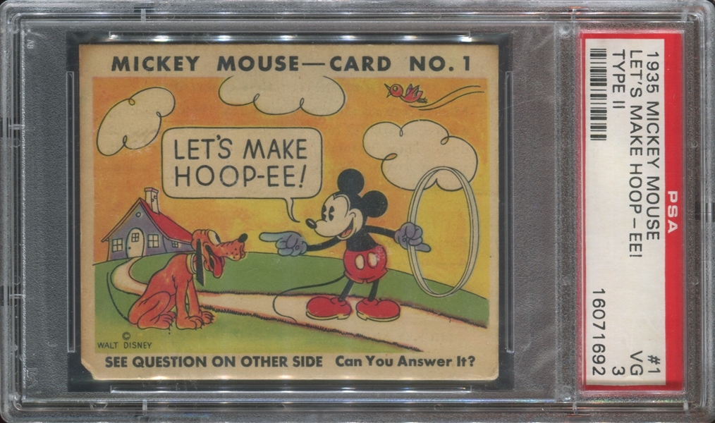 R89 Gum Inc Mickey Mouse (Type 2) #1 Let's Make Hoop-EE! PSA3 VG