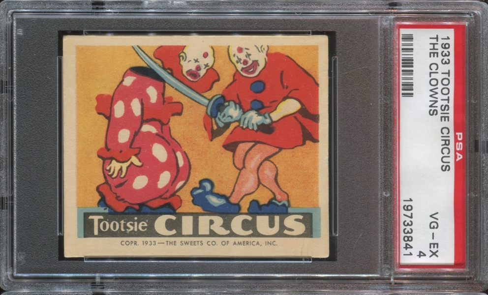 R152 Sweets Company Tootsie Circus The Clowns PSA4 VG-EX
