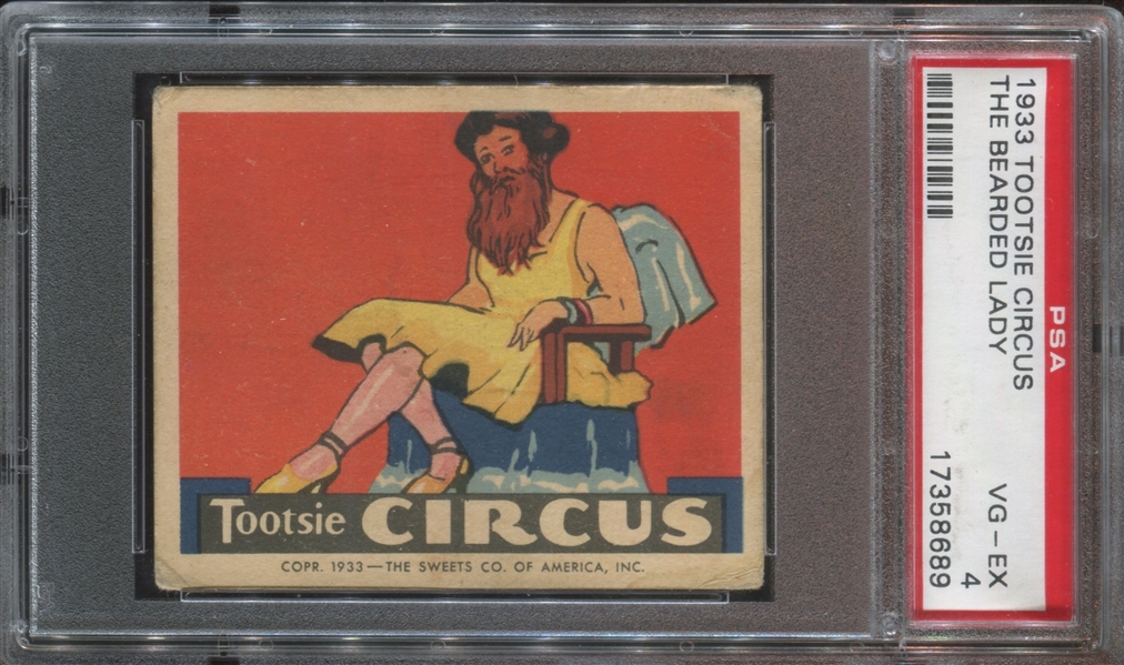 R152 Sweets Company Tootsie Circus The Bearded Lady PSA4 VG-EX