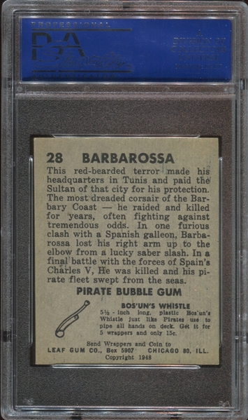R790 Leaf Pirate Cards #28 Barbarossa Red Beard PSA8 NM-MT(OC)