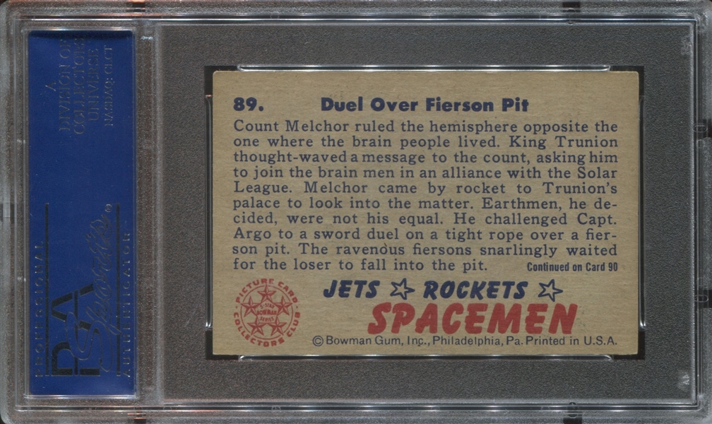 1951 Bowman Jets, Rockets Spacemen #89 Duel Over Fierson Pit PSA7 NM