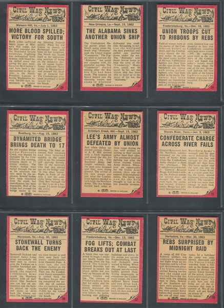 1965 A&BC Civil War News Complete High Grade Set of (88) Cards