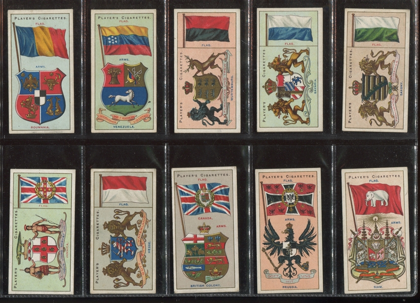 1910's Player Countries Arms and Flags Complete Set of (50) Cards
