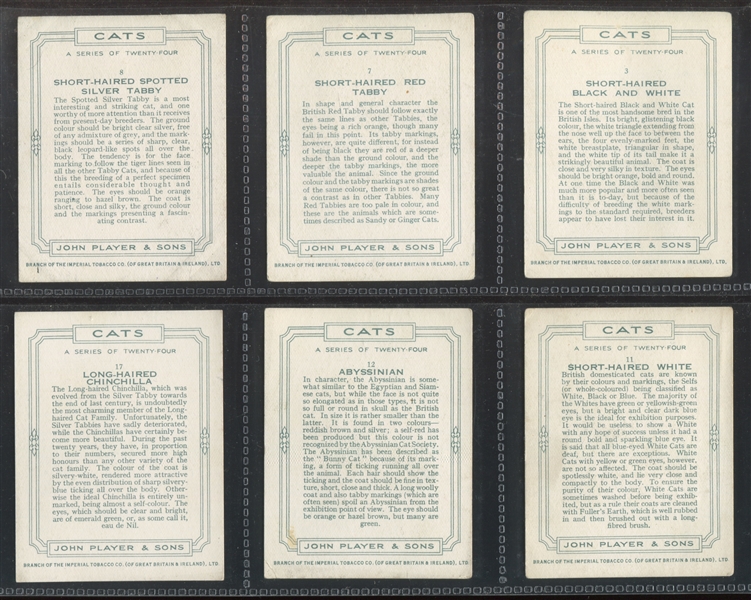 1936 John Player Cats Lot of (6) Different