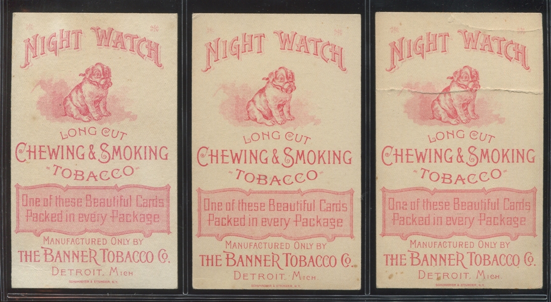 N453 Banner Tobacco Night Watch Actresses Lot of (3) Cards