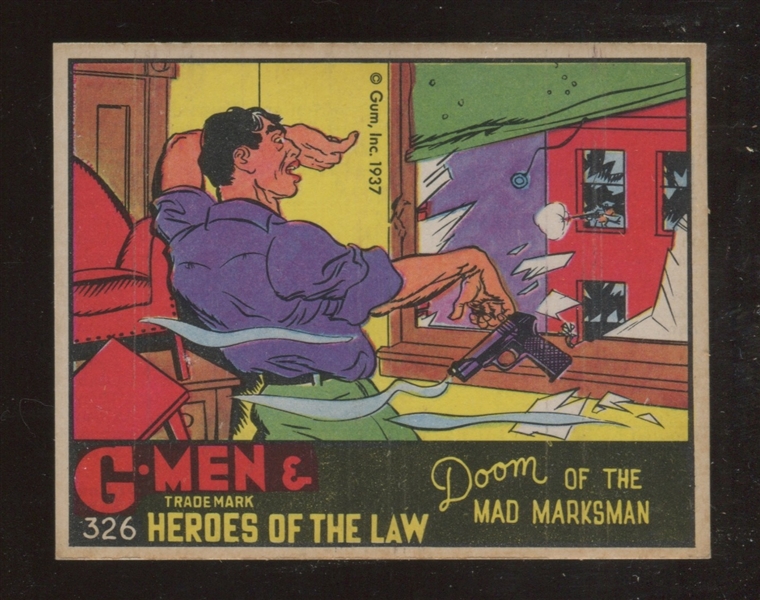 R60 Gum Inc G-Men and the Heroes of the Law #326 Doom of the Mad Marksman
