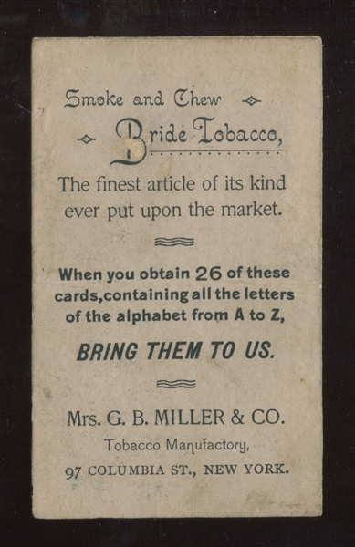 N477 Mrs. G.B. Miller Alphabet Cards Invitation Type Card