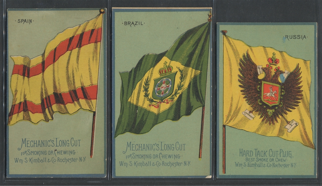 N195 Kimball National Flags Lot of (3) Cards