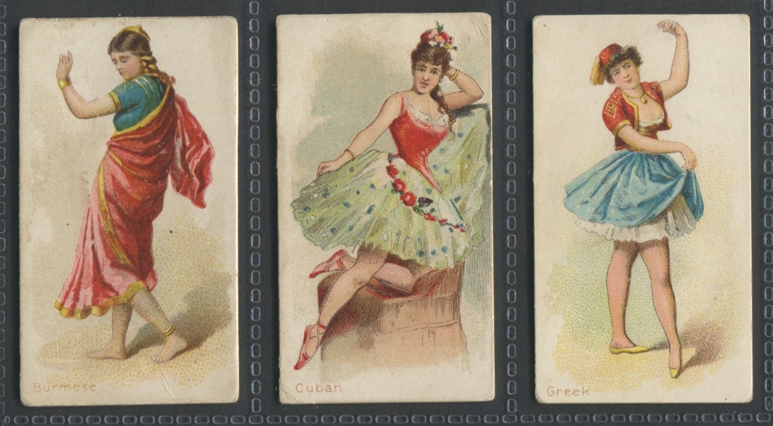 N186 Kimball Tobacco Dancing Women Lot of (3) Cards