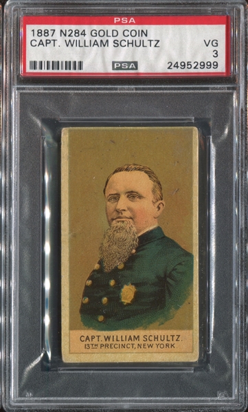 N284 Buchner Gold Coin Police Captains - Capt. William Schultz PSA3 VG