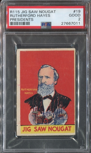 R115 Jig Saw Nougat Presidents #19 Rutherford Hayes PSA2 Good