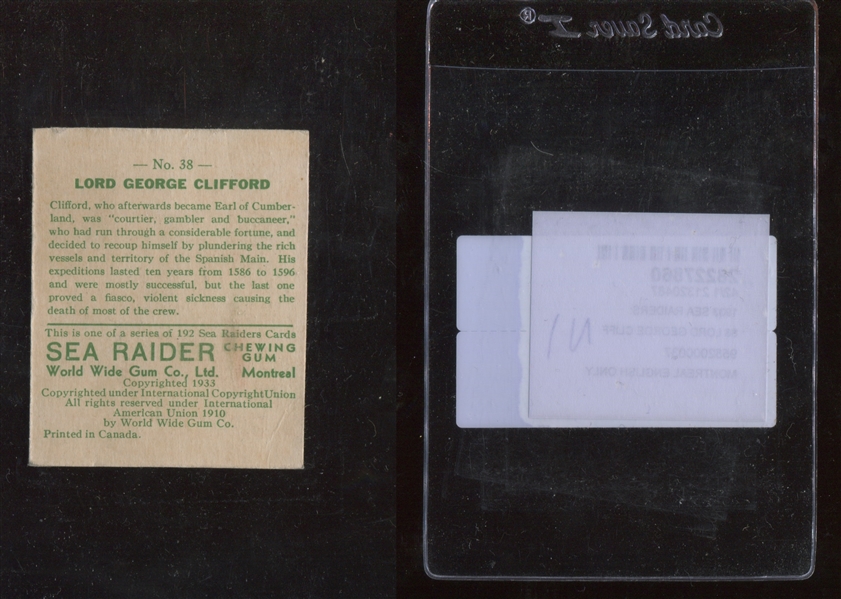 R124 Goudey/World Wide Gum Sea Raiders #38 Lord George Clifford
