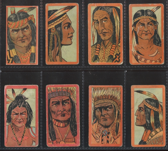T74 Booker Tobacco Indians Lot of (8) Cards