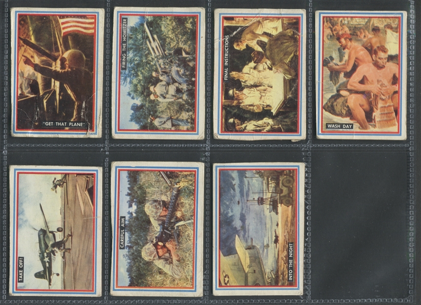 1951 Topps Fightin Marines Advertising Sheet Cut Cards Lot of (7)
