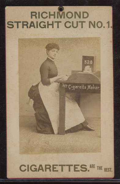 Fantastic Allen & Ginter Richmond Straight Cut Cigarette Maker Girls Cabinet Photo (H232)