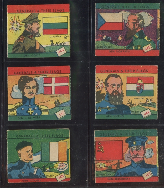 R58 Generals & Their Flags Strip Card Complete Set of (24) Cards