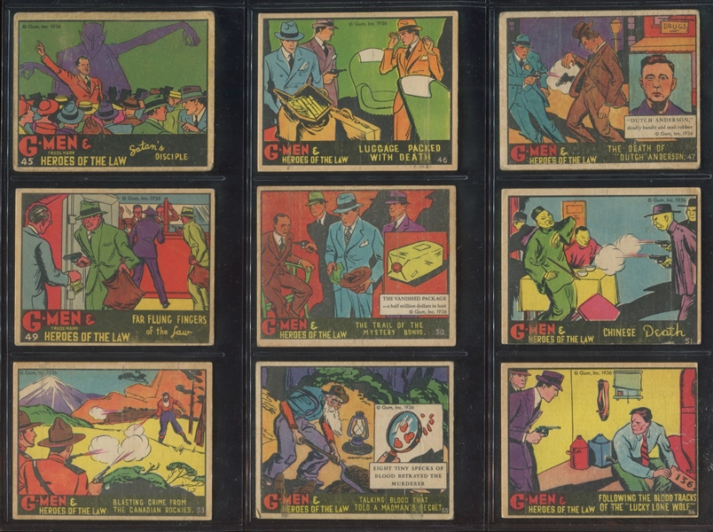 R60 Gum Inc G-Men and the Heroes of the Law Complete Set of (168)