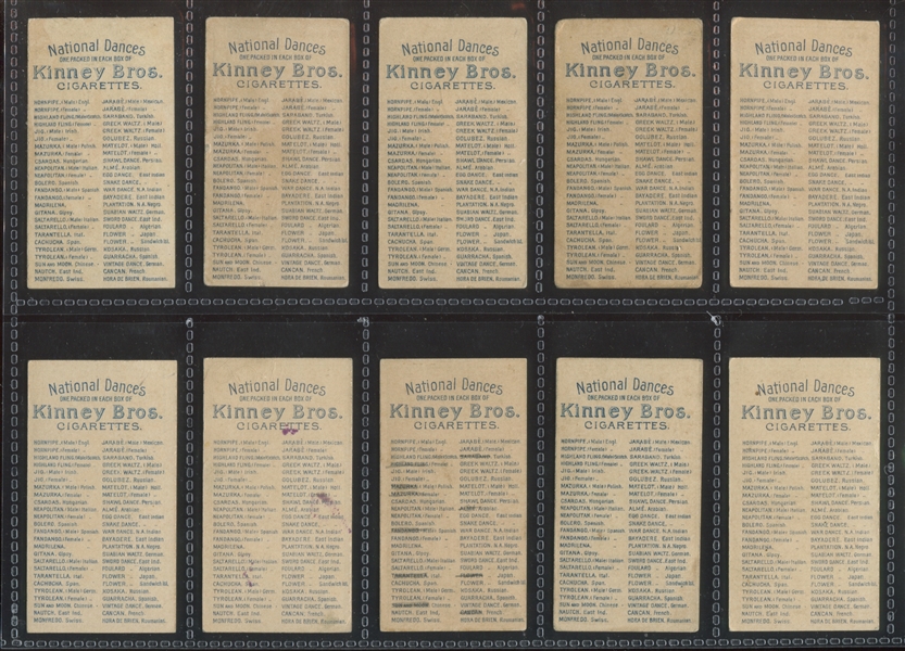 N225 Kinney Cigarettes National Dances Complete Set of (50) Cards