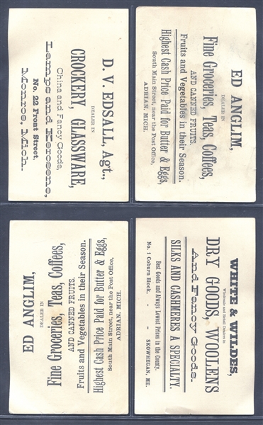 H804-7 Merchant's Gargling Oil Baseball Trade Card Lot of (4) 