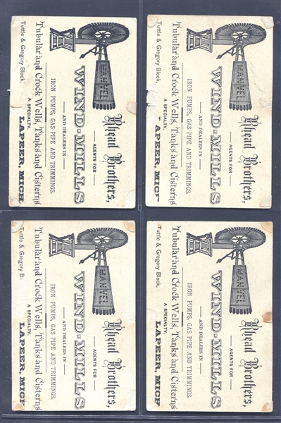 H804-14 Big White Shoe Baseball Trade Card Complete Set of (9)