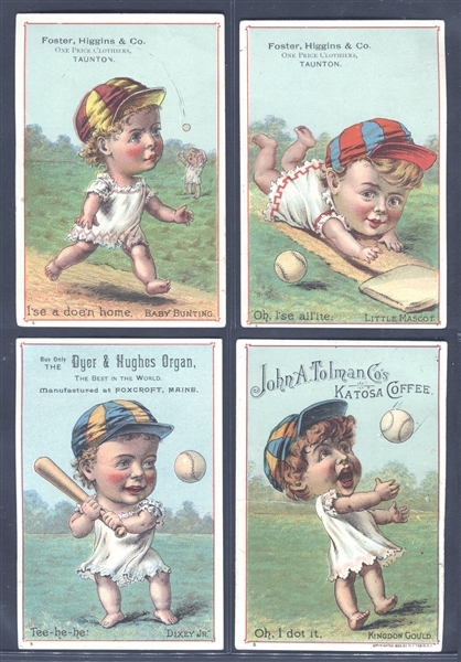 H804-1 Baby Talk Series Baseball Trade Cards Lot of (7) Cards