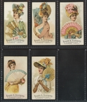 N7 Allen & Ginter Fans of the Period Lot of (5) Cards