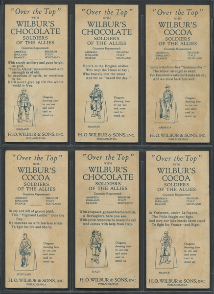 E252 Wilbur's Chocolates Soldiers of the Allies Complete Set of (6) Cards