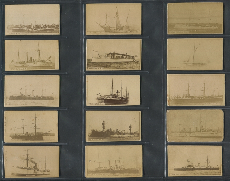 N50C Kinney Sweet Caporal Famous Ships Lot of (24) Cards