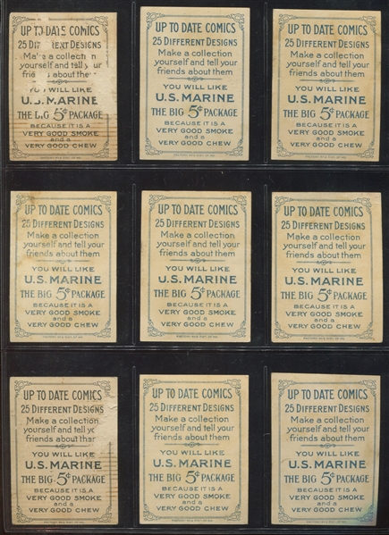 T114 Up To Date Comics Near Complete Set of (23) U.S. Marine-Backed Cards