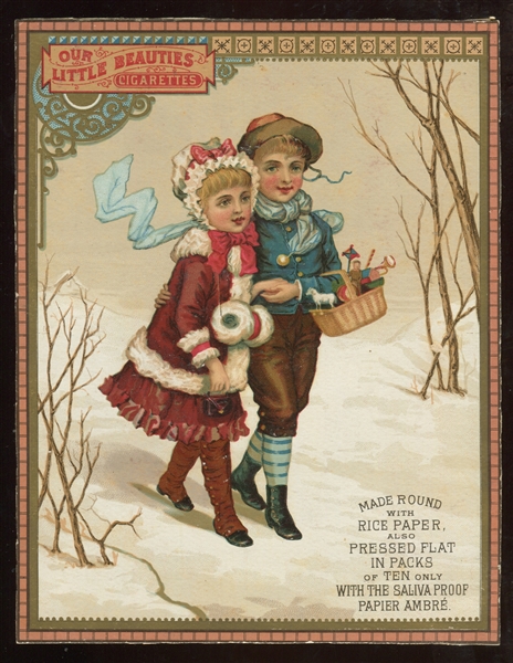 Fantastic Oversized Allen & Ginter Our Little Beauties Advertising Card