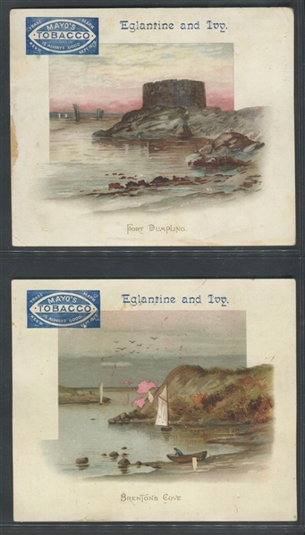 Fantastic Mayo Cut Plug Scenic Trade Card Lot of (4) With Rhode Island Attractions