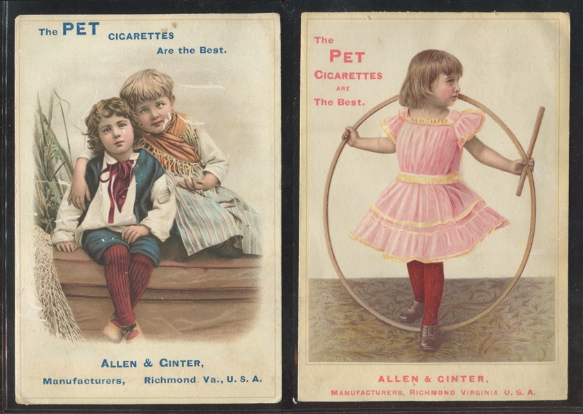 Interesting Pet Cigarettes Lot of (2) Children's Trade Cards