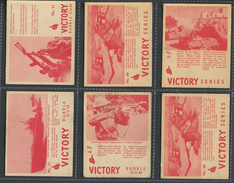 V406 World Wide Gum Victory Series Lot of (9) Cards