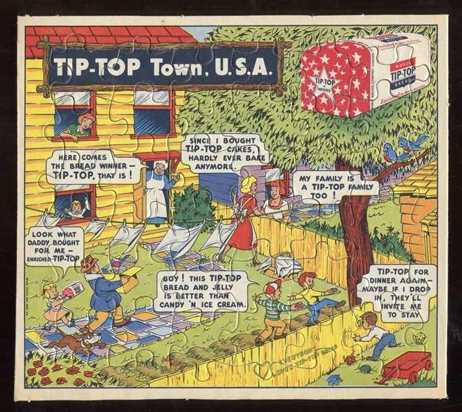 D-UNC Ward's Tip-Top Bread Tip-Top Town USA Puzzle with Wrapper