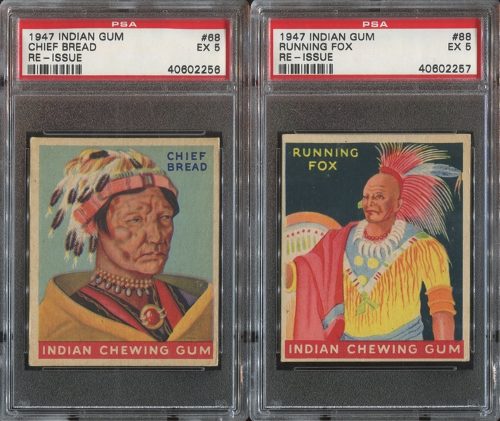 R773 Goudey Gum Indians (Reissue) Lot of (2) PSA5 EX Graded Cards