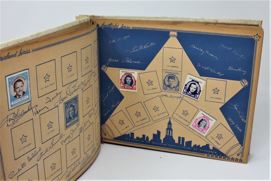 Fantastic 1930's Screen Stars Stamp Album with Numerous Stamps Including Unused