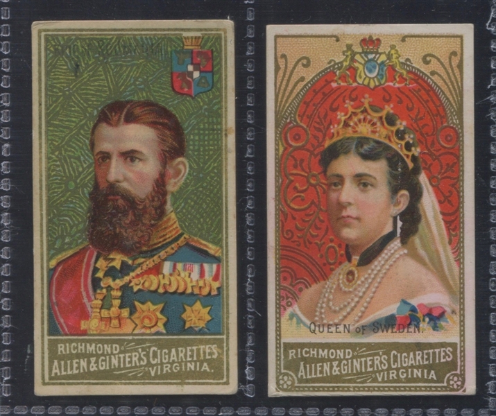 N34 Allen & Ginter World's Sovereigns Lot of (2) Cards
