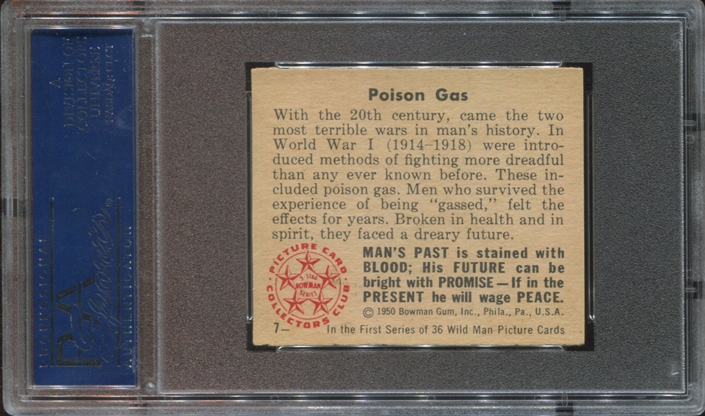 1950 Bowman Wild Man #7 Poison Gas PSA8 NM-MT
