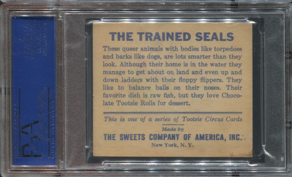 R152 Sweets Company Tootsie Circus The Trained Seals PSA4 VG-EX