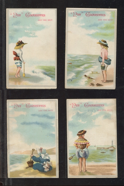 Interesting Very Early Pet Cigarettes Trade Card Lot of (4)