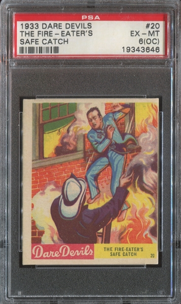 R39 National Chicle Dare Devils #20 The Fire-Eater's Safe Catch PSA6 EX-MT(OC)