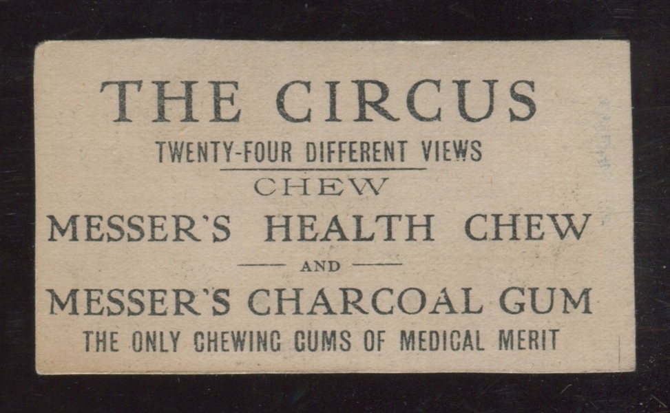 E44 Messer's Charcoal Gum Circus Bareback Acrobat Type Card